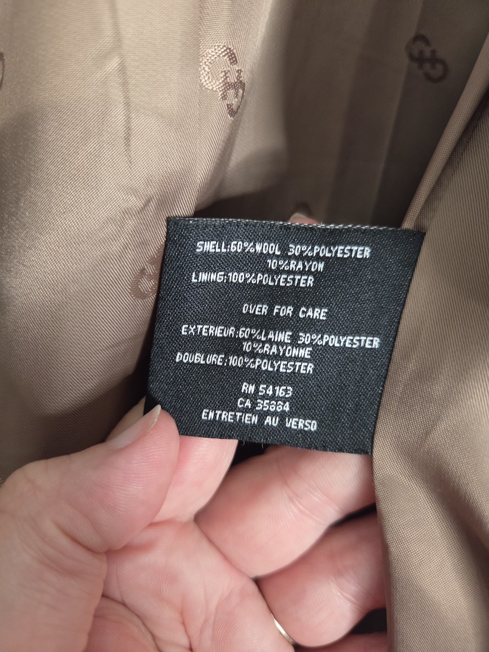 Cole Haan Camel Wool Blend Oversized Hooded Cape Collar Coat Size 10 - Picture 8 of 12